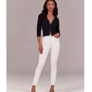 Abercrombie and Fitch High Rise Skinny Jeans Sz 8 / 29 NWT White Light Distress